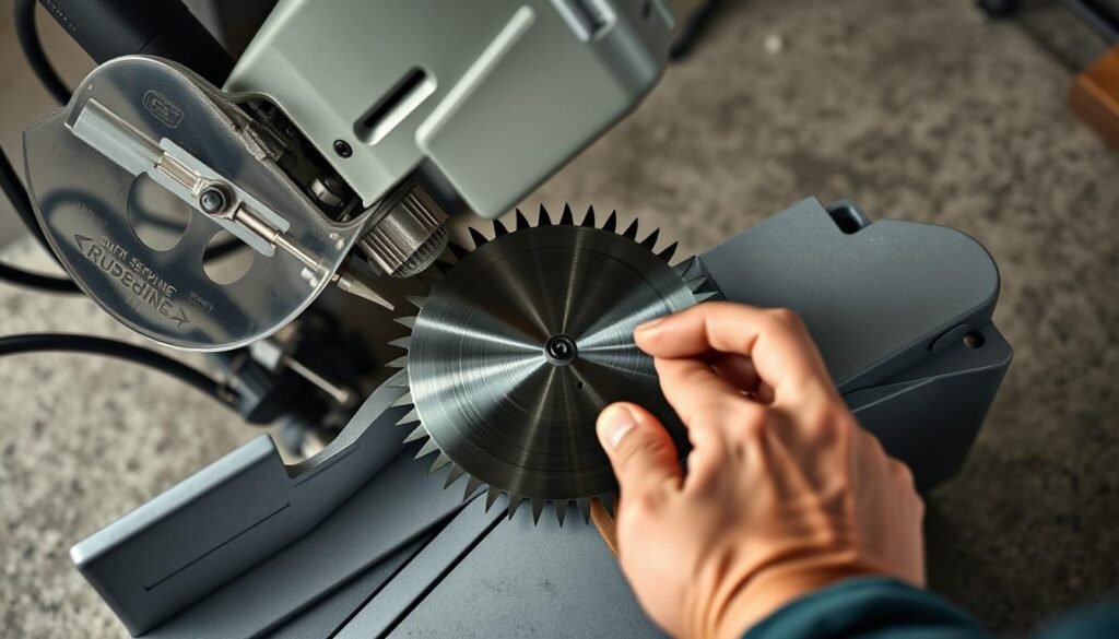 how to change a saw blade on a miter saw