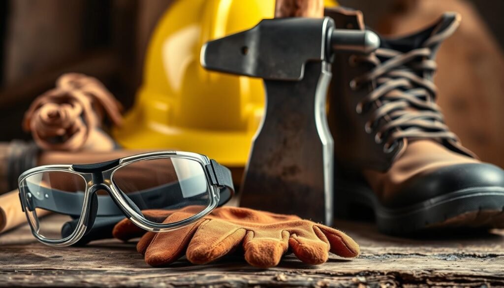 wood splitting safety equipment